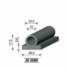 Lemovka EPDM 10 × 5,6 mm s dutinkou, 350088